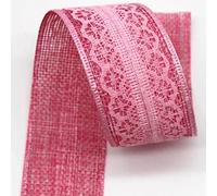 MRVAKDYDI Applique Inelastic Embroidery Lace Trim, Polyester Single Faced Mesh Lace Trim Ribbon 40mm Wide Multicolor Multiple Lengths(Pink,5 Yards)