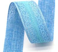 MRVAKDYDI Applique Inelastic Embroidery Lace Trim, Polyester Single Faced Mesh Lace Trim Ribbon 40mm Wide Multicolor Multiple Lengths(Blue,5 Yards)