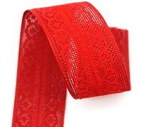 MRVAKDYDI Applique Inelastic Embroidery Lace Trim, Polyester Single Faced Mesh Lace Trim Ribbon 40mm Wide Multicolor Multiple Lengths(Red,10 Yards)