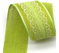 MRVAKDYDI Applique Inelastic Embroidery Lace Trim, Polyester Single Faced Mesh Lace Trim Ribbon 40mm Wide Multicolor Multiple Lengths(Green,20 Yards)
