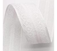 MRVAKDYDI Applique Inelastic Embroidery Lace Trim, Polyester Single Faced Mesh Lace Trim Ribbon 40mm Wide Multicolor Multiple Lengths(White,5 Yards)