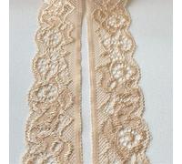 MRVAKDYDI Applique Inelastic Embroidery Lace Trim, Scalloped Edge Elastic Stretch Lace Ribbon Trim 30mm x 5 yards Multicolor(Light Coffee)