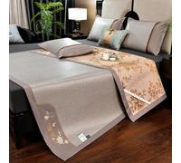 MRVAKDYDI Bamboo Mattress Summer Sleeping Mat, Foldable 2-Sided Rattan Ice Silk Cooling Mat with Pillowcase(s) Multicolor Multiple Sizes(Silver Gray,200 * 220cm)
