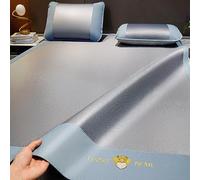 MRVAKDYDI Bamboo Mattress Summer Sleeping Mat, Foldable Cooling Mat With Pillowcase Dual-Sided Rattan Ice Silk Multicolor Multi Sizes(Blue,80 * 195cm)