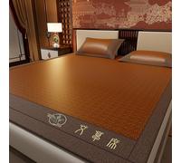 MRVAKDYDI Bamboo Mattress Summer Sleeping Mat, Foldable Rattan Ice Silk Cooling Mat With Mugwort Pillowcase Multicolor Multiple Sizes(Brown,180 * 220cm)
