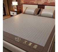 MRVAKDYDI Bamboo Mattress Summer Sleeping Mat, Foldable Rattan Ice Silk Cooling Mat With Mugwort Pillowcase Multicolor Multiple Sizes(Grey,180 * 220cm)