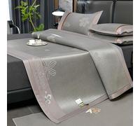 MRVAKDYDI Bamboo Mattress Summer Sleeping Mat, Rattan Ice Silk Cooling Sleeping Mat Foldable With Pillowcase Multicolor Multiple Sizes(Light Gray,90 * 195cm)