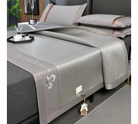MRVAKDYDI Bamboo Mattress Summer Sleeping Mat, Rattan Ice Silk Cooling Sleeping Mat Foldable With Pillowcase Multicolor Multiple Sizes(Silver Gray,120 * 200cm)