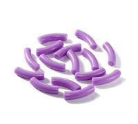 MRVAKDYDI Beads Bracelet Making Kit, 50Pcs/Lot 33mm Colorful Bent Pipe Bead Acrylic Curved Tube Beads(Purple 2)