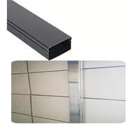 MRVAKDYDI Cable Trunking Raceway Kit, Square Cable Trunking Kit 100cm Screw Glue Mount Multiple Sizes Black Silver(Black 10 PCS,W 30 MM H 20 MM)