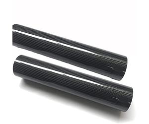 MRVAKDYDI Carbon Fiber Round Tube, Carbon Fiber Tube 3K Glossy 500mm Length 52-55mm OD Multiple Sizes Pack of 2(53mm*51mm)
