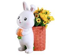 MRVAKDYDI Ceramic Glass Vases, Succulent Plant Pot Vase，Creative Resin Planter Cactus Flower Pot Indoor Outdoor Home Office Desk Decor(White-boy,14x25x37cm)