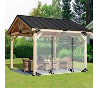 MRVAKDYDI Clear Tarpaulin Waterproof Heavy Duty, Outdoor Transparent Pergola Gazebo Tarpaulin Side Panels With Zips,Pvc Heavy Duty Tarpaulin Partition Curtains With Grommets(4x2.5m(13.1 * 8.2ft))