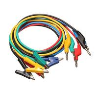 MRVAKDYDI Electrical Test Clamps, Banana Plug to Crocodile Clip Test Probe Wire Cable, 4mm, Pack of 5, 1 Meter