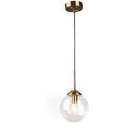 MRVAKDYDI Glass Pendant Light Ceiling Light, Ball Glass Shade 1-Light Nordic Adjustable Pendant Chandelier E14, Multicolor(Transparent)