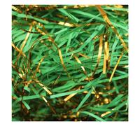 MRVAKDYDI Glitter Shredded Tissue Paper, 2-Colour Filling Material Gift Ribbon with Gold Threads Shredded Paper(Green,1000 g)