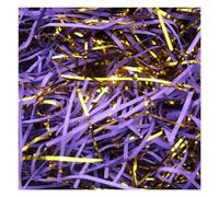 MRVAKDYDI Glitter Shredded Tissue Paper, 2-Colour Filling Material Gift Ribbon with Gold Threads Shredded Paper(Purple,500g)