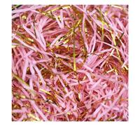MRVAKDYDI Glitter Shredded Tissue Paper, 2-Colour Filling Material Gift Ribbon with Gold Threads Shredded Paper(Pink,500g)