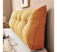 MRVAKDYDI Headboard Triangular Rest Reading Pillow, Headboard Lumbar Support Reading Bed Wedge Cushion Multicolor (60-200) x50x20cm(Orange,135x50x20cm)