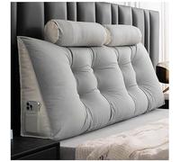 MRVAKDYDI Headboard Triangular Rest Reading Pillow, Headboard Wedge Pillow With Neck Roll Pillow And Storage Pockets Multicolor Multiple Sizes(G,150cm (2 pillows))