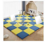 MRVAKDYDI Interlocking Floor Tiles, Interlocking Puzzle EVA Foam Floor Tiles 30x30cm 2.5cm Multicolor Pack Of 30/40 Pieces(Yellow/Navy Blue,30psc)