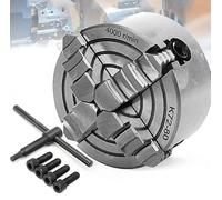 MRVAKDYDI Mini Wood Lathe Machine, K72 4 Jaw Lathe Chuck 80/100/125mm With 4 Mounting Screws & T Bar Wrench For Mini Lathe Wood Turning CNC Drilling(K72 80mm)