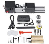 MRVAKDYDI Mini Wood Lathe Machine, Mini Lathe Beads Polisher DIY Woodworking Drilling Grinding Machine Set 6 In 1 Pack Of 1