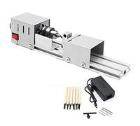 MRVAKDYDI Mini Wood Lathe Machine, Silver Mini Wood Lathe 12-24V DC 0.6-6mm Chuck 50mm Max Diameter For DIY Woodworking