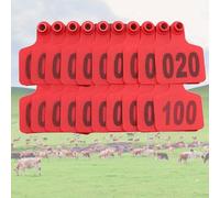 MRVAKDYDI Number Plastic Livestock Ear Tag, 100pcs Cattle Ear Tag,Ear Tags Numbered 001-500,sheep Tags Ear Tags(Red 7.5 * 10cm (2.95 * 3.93in),001-100)