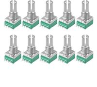 MRVAKDYDI Rotary Carbon Film Taper Potentiometer, RK097N Carbon Film Potentiometer 10PCS 3Pin 15mm Shaft 1K-500K Ohm(100K Ohm)
