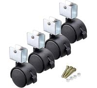 MRVAKDYDI Solid Rubber Industrial Castors, Rubber Swivel Caster Wheels With Brake Lock For 18-25mm Boards Pack Of 4(20mm/0.8in)