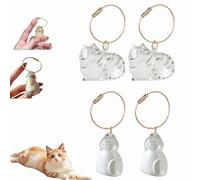 MRVAKDYDI Stainless Steel Bull-Nose External Vent, Plastic Multicolor Cat Hair Storage Bottle Keychain for Collecting Pet Hair Memorial Pack of 3, 4, or 6 pieces(H-4pcs)