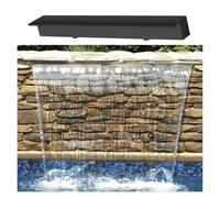 MRVAKDYDI Stainless Steel Waterfall Blade, 304 Stainless Steel Waterfall Spillway For Pond Pool Fountain Multicolor Multiple Sizes(Black,30"/76.2cm)