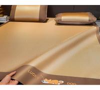 MRVAKDYDI Summer Sleeping Mat, Bamboo Cooling Mat Multicolor Multiple Sizes With Pillowcases Breathable Non-Slip Foldable(Yellow 2,90 * 200cm)