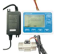 MRVAKDYDI Water flow sensor, Digital Water Flow Meter Set With USS-HS10TA Hall Sensor SUS304 For Hot Water 3-50L/min(Whole Set)