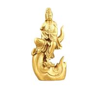 MRVAKDYDI Zen'Light Gold Buddha Statue, Brass Meditating Buddha Statue Figurine 8x4.5x15.5cm (3.14x1.77x6.1in)