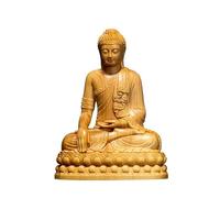 MRVAKDYDI Zen'Light Gold Buddha Statue, Wood Meditating Buddha Statue Tabletop Ornament 7x4x10cm