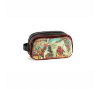 Mrvel Superhero Travel Wash Bag - Multi-Purpose Waterproof Organizer with Dual Compartments, Cosmetic Toiletries & Medicine Pouch, Secure Zipper, Compact Unisex Leather Organizer for Girls & Boys