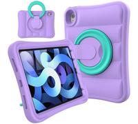 MRWHO Kids Case for iPad Air 5th 4th Generation 10.9 inch - Sturdy Lightweight Flexible Shockproof Stand Handle Girls Boys Case for Apple iPad Air 5 4 Gen 2020/2022, Purple
