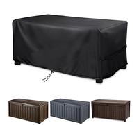 MRWiZMS Cover for Garden Storage Box, Garden Storage Cover, for Outdoor Deck Boxes and Storage Boxes, 420D Heavy Duty Oxford Cloth Waterproof, UV Resistant, Wind and Snow Resistant (132x73x63cm)