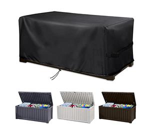MRWiZMS Cover for Garden Storage Box, Garden Storage Cover, for Outdoor Deck Boxes and Storage Boxes, 420D Heavy Duty Oxford Cloth Waterproof, UV Resistant, Wind and Snow Resistant (158x75x65cm)