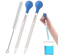 MRXBN 10ml Glass Pipettes Dropper, Lab Graduated Dropper for Liquid Essential Oil, Glass Transfer Pipette with Rubber Bulb and Cleaning Brush (2 pieces)