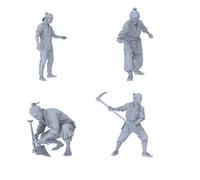 MRY-SFW 1/48 Ancient Craftsman Laboring Figure 4 pcs