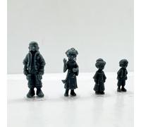 MRY-SFW 1/64 3D Printed Chinese Style Modern Mix 4Pcs Figures Anime Character Model Set for Collection Diorama