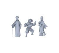 MRY-SFW 1/64 Chinese Ancient Jianghu Character Scene 3Pcs Scholar Knight Warrior Lady Ancient Jianghu