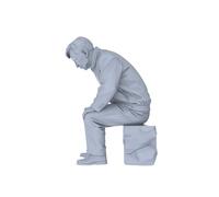 MRY-SFW 1/87 Retro Chinese Chess Player Set Elderly Figurines Sand Tableation