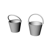 MRY-SFW LYT64082 1/64 Small Scale Miniature Factory Building Military Vehicle Railroad Track Accessories Props Diorama Landscape Iron Bucket Metal Bucket with Handle
