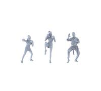 MRY-SFW LYTR72463 1/72 Modern Training Hole Athletes - MMA Trio 3 Piece Resin Miniature Set Featuring Dynamic Boxing, Kick, Karate Poses, Detailed Muscle Definition and Sportswear Perfect for