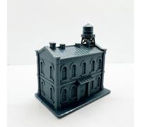 MRY-SFW LYTS160126 1/160 3D Print Retro Industrial Urban Architecture Miniature Model Railway Scene Collector Desktop Decoration Vintage 2 Story Building with Water Tower