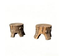 MRY-SFW XJTS87584 1/87 3D Printed Unpainted White Model American Farm Natural Tree Stool Micro Dollhouse Outdoor Scene Decoration 4 Pieces